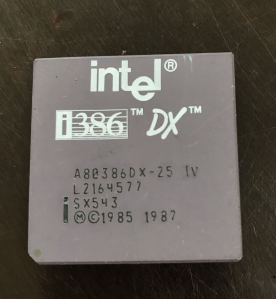 Vintage Intel i386 DX 25MHz A80386DX-25 IV SX543 CPU Processor Used