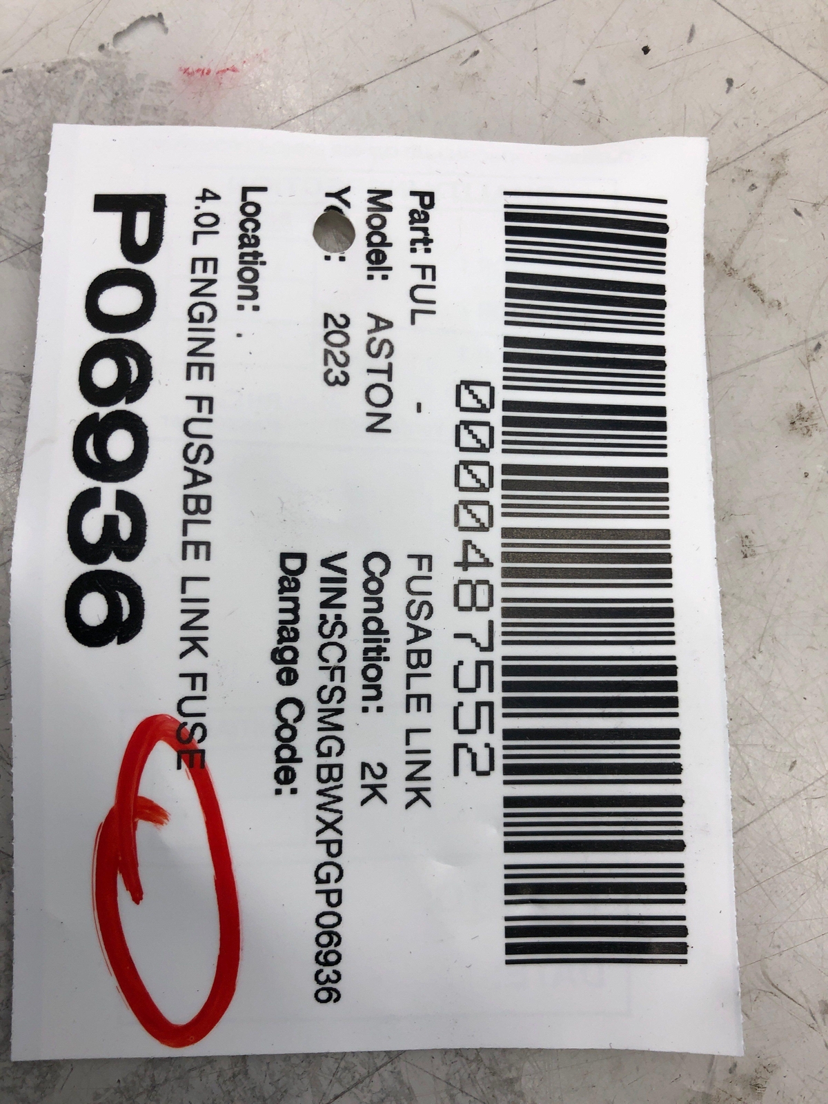 2019-2023 ASTON MARTIN VANTAGE 4.0L ENGINE FUSABLE LINK FUSE TERMINAL BLOCK OEM