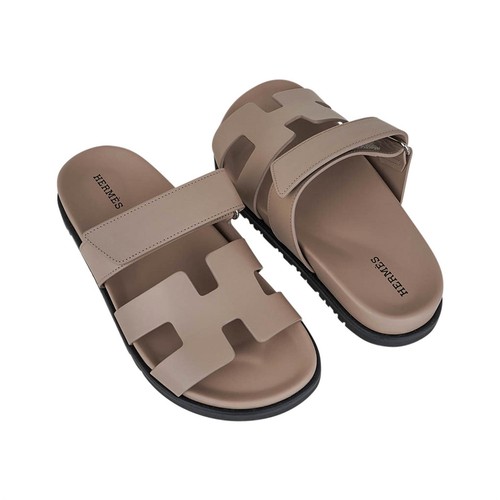 Hermes Chypre Beige Mastic Calfskin Sandal 36 / 6 New w/ Box - Picture 5 of 8