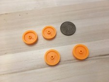 4 Pieces wheel Orange Belt Pulley 14mm Shaft Car Toy 2mm Reduced Gear Motor