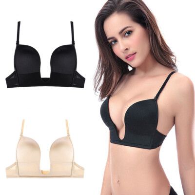 Deep U BH rückenfrei niedrig geschnitten vorne Cleavage V Push-up-Bralette
