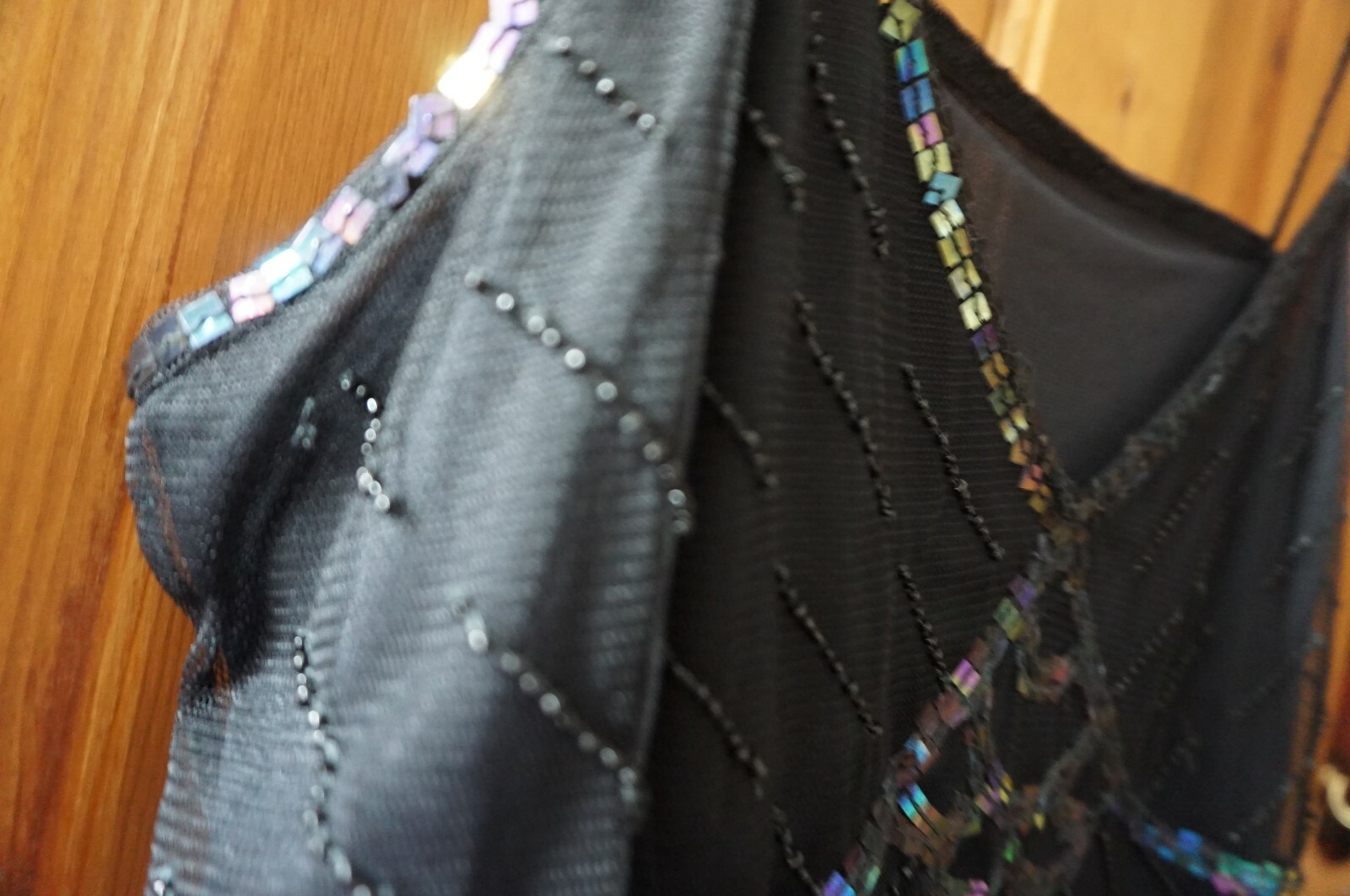 Vintage black iridescent fairy pixie gypsy hippie boho floaty strappy camisole image 5