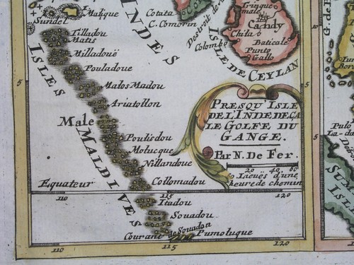 1685 UNUSUAL ORIGINAL MAP ASIA INDIA CEYLON MALAYSIA THAILAND VIETNAM SINGAPORE - Picture 2 of 6