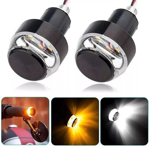 For Honda Motorcycle Handle Bar End LED Turn Signal Indicator Blinker Light 22mm