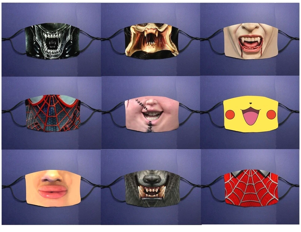 Halloween, Scary and Funny Face Mask/ Covering Adult and Youth Size Pick Design - Image 3 of 3