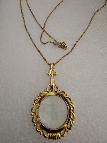 Vintage Joan Rivers Vergrößerungsglas goldfarbene Halskette - Bild 3 von 8