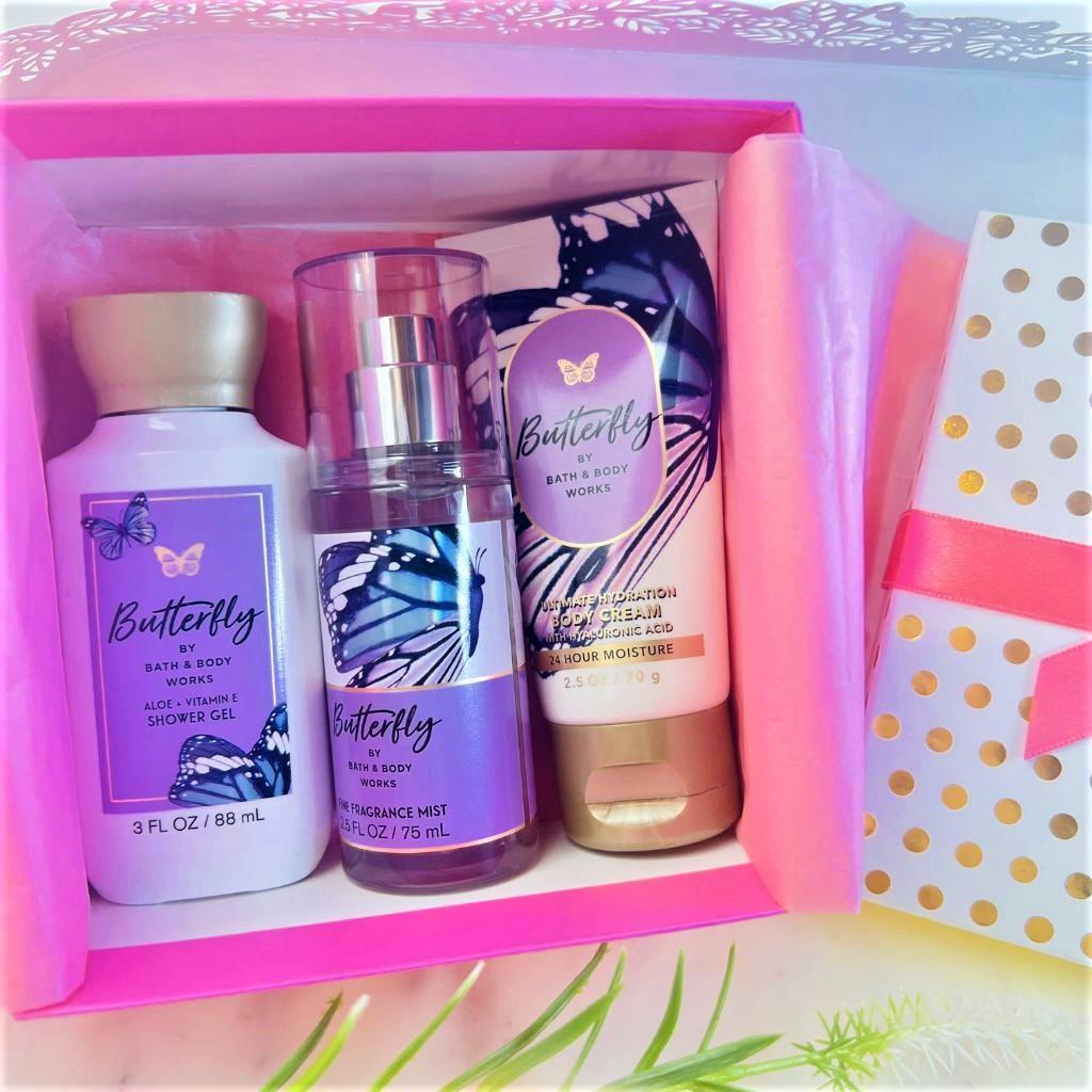 Bath Body Works BUTTERFLY Pc GIFT SET Perfect GIFT BOX Travel Fast  Shipping