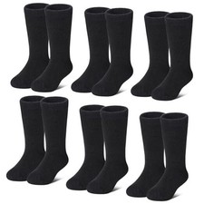 Kids Wool Socks For Toddlers Boys Girls Hiking Winter Warm 4-7 Years Black