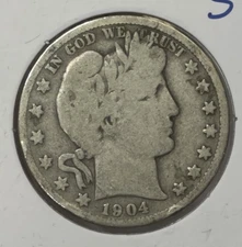 1904-S 50c Barber Half Dollar ** BETTER DATE ** XKBKA5427