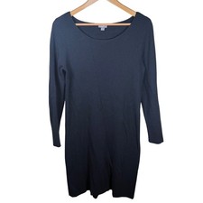 J.Jill Sweater Dress Womens Small Black Preppy Classic Staple Wool Blend Office