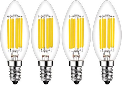 E14 LED Bulbs Dimmable 60W Equivalent 2700K Warm White Edison European Base 4 Pa