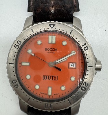 Boccia Titanium Watch Men's All Titanium Metal Allergy Compatible Leather Band