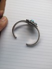 Vintage 1970s Navajo Turquoise Silver Cuff Signed By Dino — photo 3