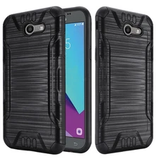 GSA Brushed Hybrid Case For Samsung Galaxy J7 (2016, 2017), J727 Black