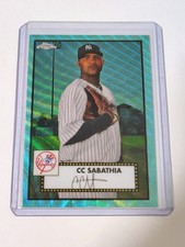 2021 Topps Chrome Platinum Anniversary CC Sabathia Aqua Wave Refractor #514 