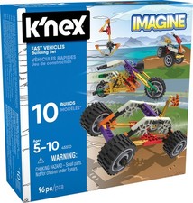 Image of K NEX Fun Fast Vehicles Building Set 10 Model Beginner Construction Toys for