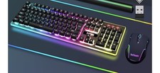 Black RedThunder K10 Wireless Gaming Keyboard Mouse Combo LED Backlit