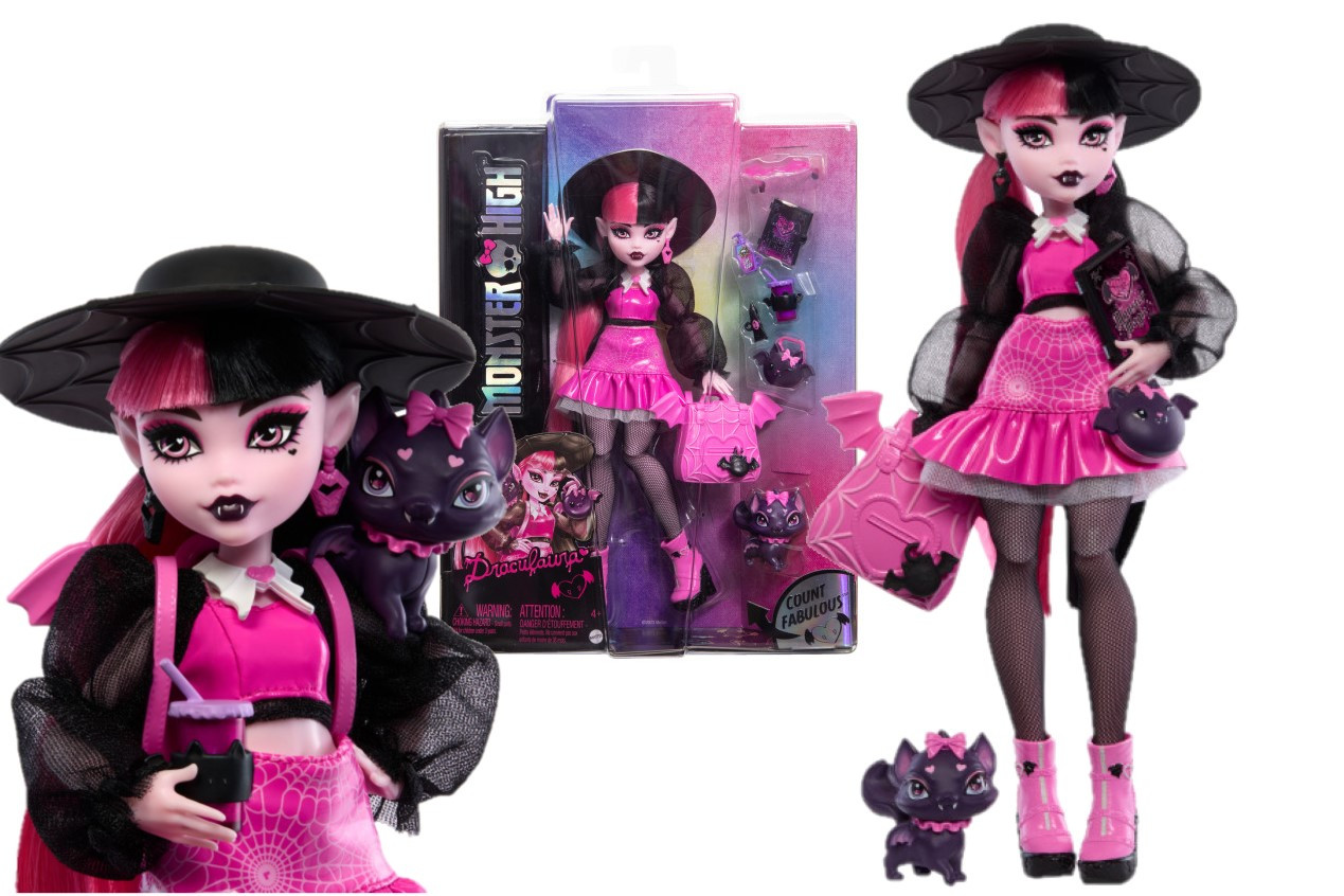 194735183326 MH ЛЯЛЬКА В ФОРМЕ ДРАКУЛАУРЫ HRP64 WB4 MATTEL 13290₽