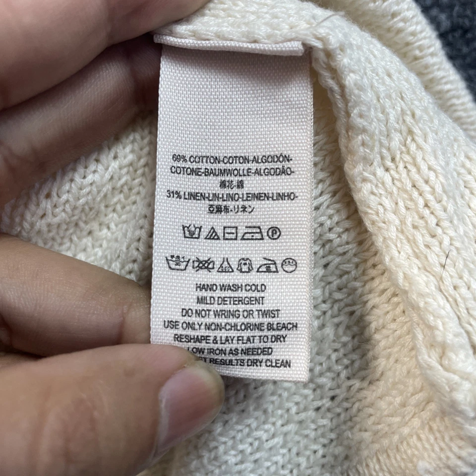 Cárdigan Free People Mujer Talla M/L Suéter Bolsillos Frente Abierto Beige Marfil N84 Foto 3 de 4