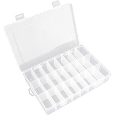 24 Grids Plastic Organizer Box With Dividers Clear Craft Storage Bead Organizer