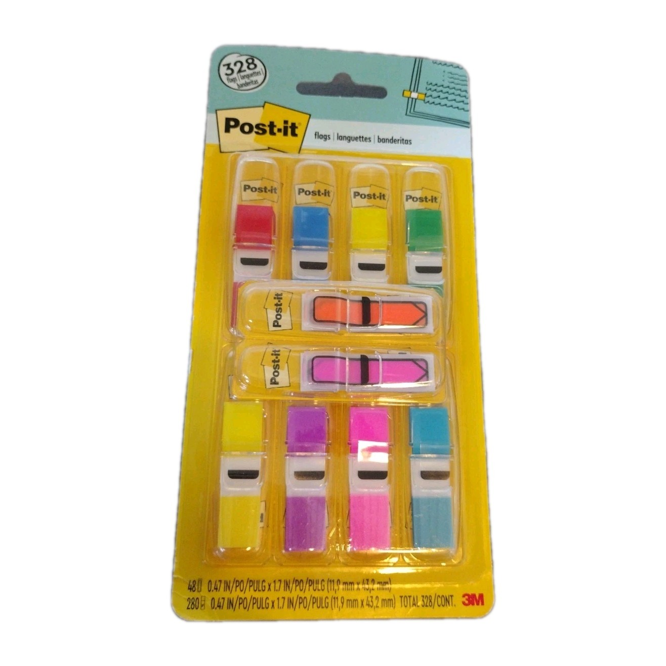 Post-it Flags Value Pack 328 Total Assorted Colors Index Tabs Highlight Mark 3M 