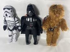 Disney Star Wars 12 Plush Lot Of 3 W/Zippered Pouch NWT Darth Vader Chewbacca