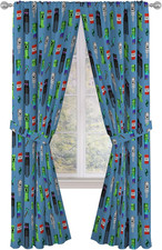 Kids Window Drapes - 4 Piece Curtain Set Includes 2 Tiebacks, Beautiful Beddi...