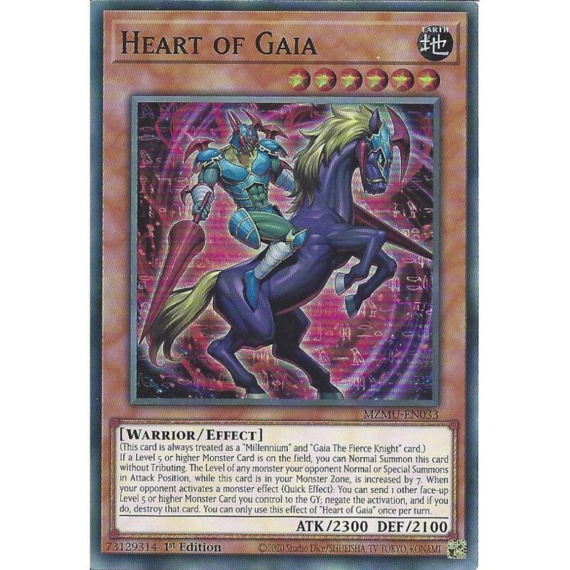 MZMU-EN033 Heart of Gaia : Super Rare Card : 1st Edition : YuGiOh TCG