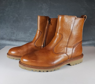 Allen Edmonds Boots Size 9  3E Discovery Moto Cognac Brown Made in USA