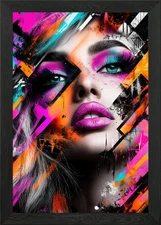 Abstract Pop Art Portrait Framed Wall Art Poster Canvas Print Picture