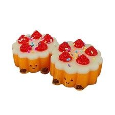 Strawberry Egg Tart Squishy Toy With Cute Design Soft Texture For Relaxation