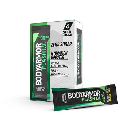 BODYARMOR Flash IV Electrolyte Packets, Cucumber 1.5 Ounce (Pack of 1), Green