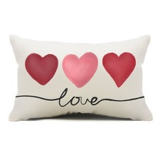 Valentines Day Pillow Covers 12x20 Pink Heart Love Valentines Day Pillows Winter