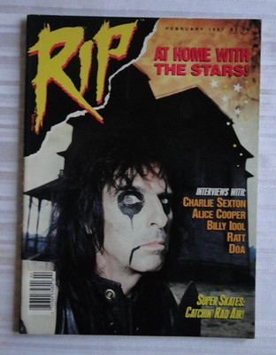 Vintage Magazine RIP Feb 1987 Alice Cooper Charlie Sexton Billy Idol Ratt    110