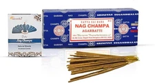Satya Sai Baba Nag Champa Incense Sticks 250 gm with Free Arovatika Nag... 