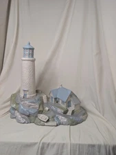 Byron Molds Hand Painted Lighthouse Night Light Nautical Home Decor Beach