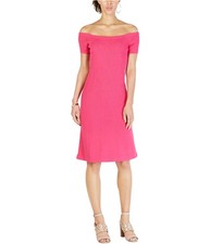 Michael Kors Womens Knit Fit & Flare A-line Dress, brghtpink, XXS
