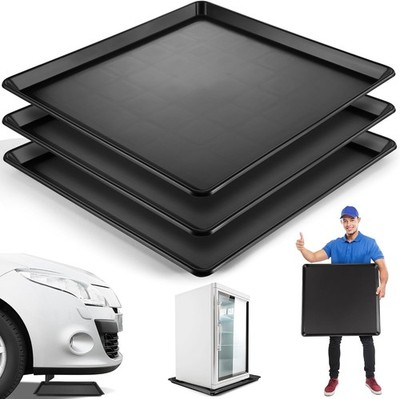 Saillong 3 Pcs Oil Drip Pan for Under Car, 22.8 x 21.6 x 1.2 inches, Black 