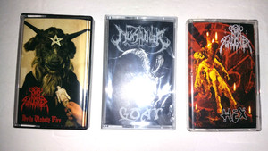 NUNSLAUGHTER 3 Cassette TAPE Lot - Hells Unholy Fire + Goat + Hex - Devil Metal