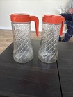 2 Vintage Glass Tang Pitchers by Anchor Hocking with Orange Lid 1970s Swirl 1 QT — photo 1
