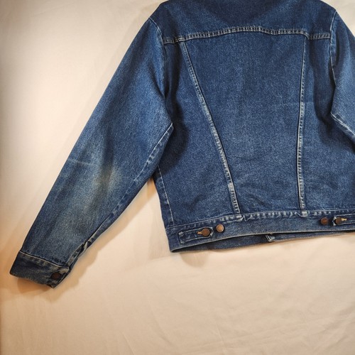 Vintage Rustler Jean Jacket Adult Sz L/XL Blue Denim Trucker 80s Made In US READ - Picture 8 of 19