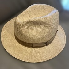 Borsalino straw hat with ribbon