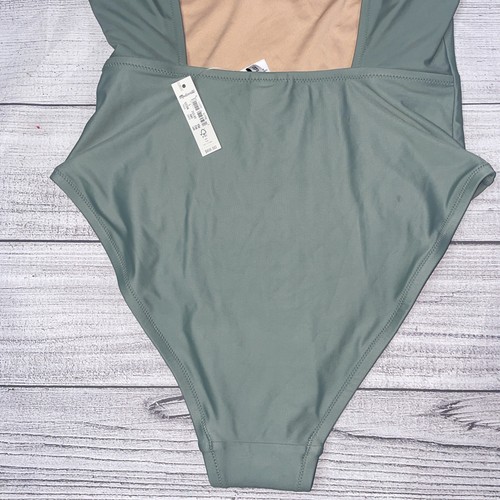 Madewell MD325 Women Small Green Second Wave Square Neck Tank 1-Pc Swimsuit NWT - Picture 15 of 19