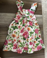Janie and Jack Floral Spring Summer Dress Size 7 Lined Beautiful
