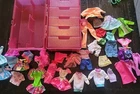 LOT of Vintage 80's/90's Barbie Doll & Clone Doll Clothes and Accessories W Case