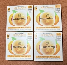 4 Boxes Waterdrop Ice Tea Peach Microdrink Hydration 12 X4=48 Cubes Ex 11/30/25