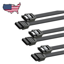 SATA Cable III for SSD HDD Data,3 PCS 6Gbps Straight Angle 15 Inch Sa...