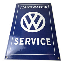 Vintage Volkswagen Sign - Service & Sales Automobile Gas Pump Porcelain Sign