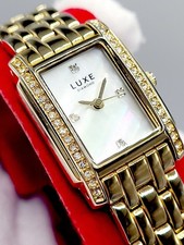 Bracciale Orologio Donna Runs [N. MINT] Luxe Tank Lunetta Cristallo e Quadrante Diamante