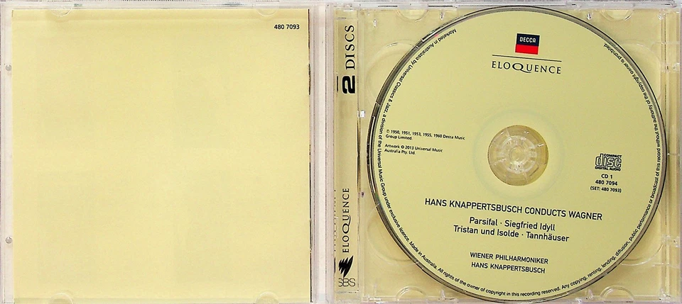 Hans Knappertsbusch Conducts Wagner 2-CD-Wiener Philharmoniker (Decca Eloquence) - Image 2 of 3